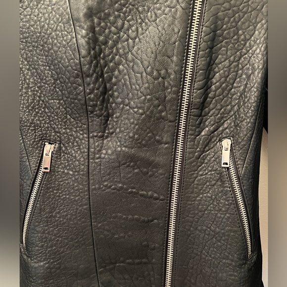 Reiss Luella Texture Leather Biker Jacket. Size 2 - Picture 5 of 14